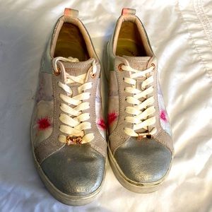 Ted Baker silver floral sneakers